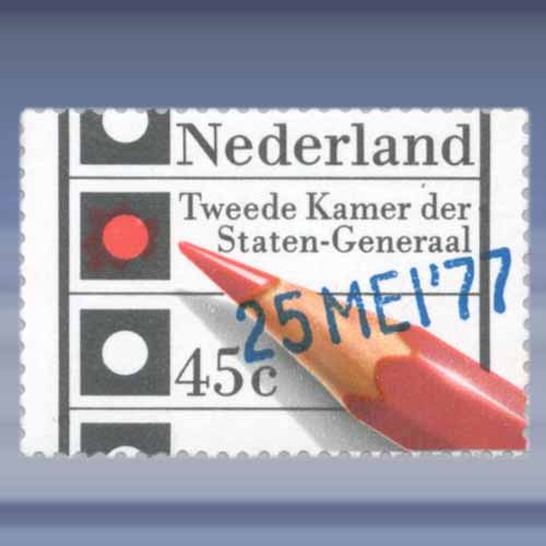 Verkiezingszegel met opschrift