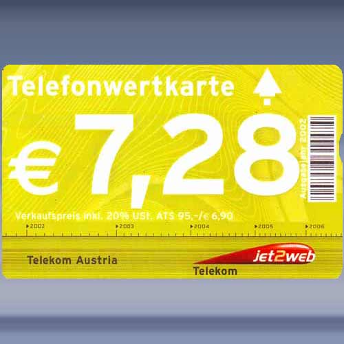 Telefonwertkarte EUR 7,28
